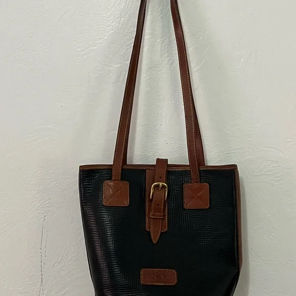 VTG Dooney & Bourke All Weather Leather Norwalk Satchel Bag Brass Hardware USA - Picture 2 of 16